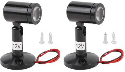 2 Stück Mini-LED-Spot-Leuchten, Aluminiumlegierungsmaterial, Warme Lichtquelle, Drehbares Design, DC 12 V, Schmuckvitrine, Vitrine, Nachttisch, Boot