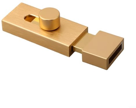 Pestillo para puerta de casa, cerradura de armario, hebilla de seguridad para muebles, bordes redondeados, fácil instalación (dorado, 80 mm)