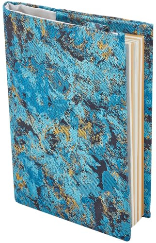 CRASPIRE Protector de Libros Tela Turquesa Oscuro Funda Ajustable para Suave Estilo Retro Bolsillo Tamaño A6 Libros Tapa Dura Aulas Estudiantes