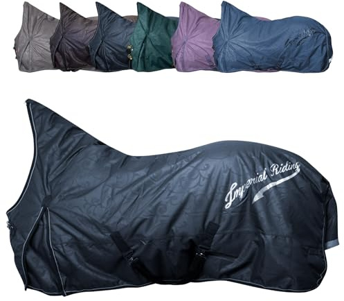 RL24 - Outdoordecke 600D IRHSuper-Dry Navy 135cm (100g/m²) | Pferdedecke von Imperial Riding mit Füllung – als Regendecke, Übergangsdecke & Winterdecke – wasserdichte Weidedecke