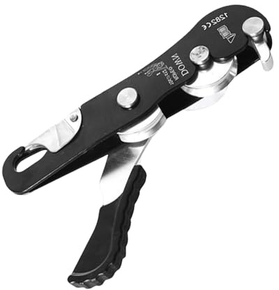 Descensor de parada de escalada – Descensor autofrenado, equipo de rescate de cuerda | Controles manuales automáticos de resorte, accesorios de escalada seguros, dispositivos de garantía recordatorios