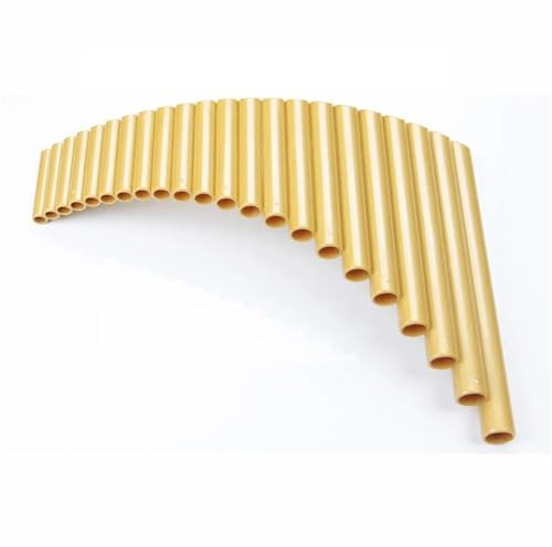 Panflöte Für Anfänger 22 Pfeifen ABS-Kunststoff Panflöten G-Taste Panflöten Handgefertigte Volksmusikinstrumente Panflöten Für Die Rechte/linke Hand(L Gold)