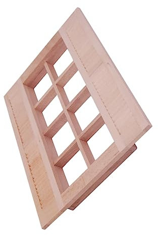 DIYEAH 1stk 8 Jalousien Miniatur-shutter-modell Mini-hausverschluss Mini-fenstermodell Miniatur-fensterladen- Mini- -fensterladen-handwerk Mini-verschlussornament Holz Khaki