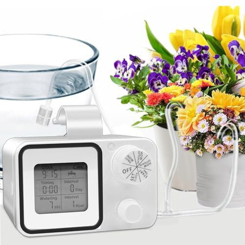Automatisches Bewässerungssystem, Selbstbewässerungssystem für 15 Topfpflanzen, Automatisches Tropfbewässerungskit mit Programmierbarer Wassertimer, DIY Tropfbewässerungsset für Indoor, Balkon
