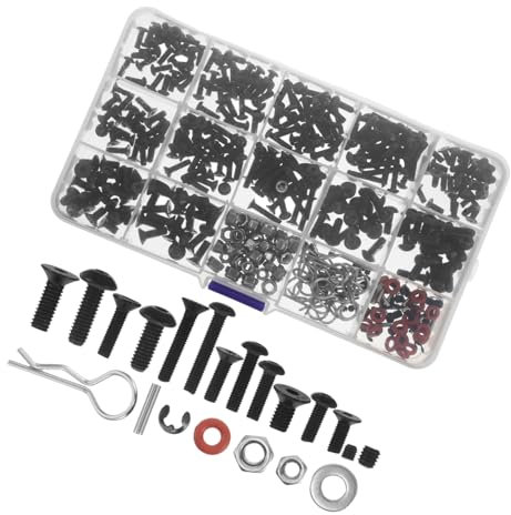 Abaodam Kit di Viti per Auto Rc Assortimento di Viti per Rc con Custodia Strumenti di Riparazione per Auto Elementi di Fissaggio per Camion e Cingolati