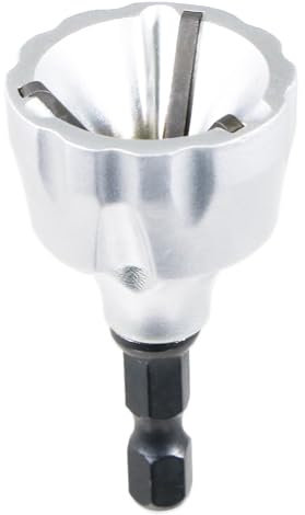 SPARES2GO External Chamfer Deburring Tool 3-19mm 1/4 Hex Shank 50° Angle Tungsten Carbide Drill Bit Attachment