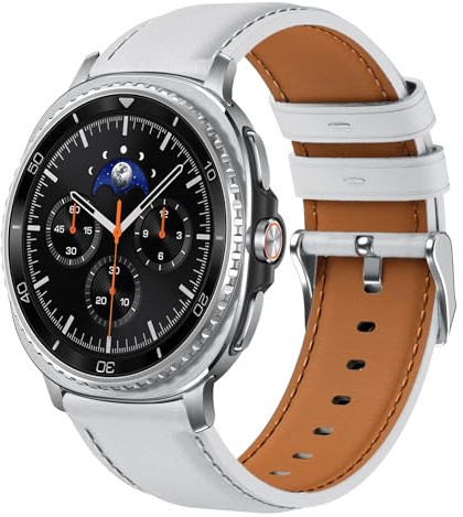 Armband kompatibelt med Samsung Galaxy Watch 8 40 mm 44 mm/8 Classic 46 mm män kvinnor äkta läderarmband för Samsung Galaxy Watch 8 44 mm 40 mm/8 Classic 46 mm