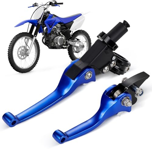 AnXin Manetas de Freno y Embrague para Motocicleta Plegables CNC Universales para Manillar de 22 mm para 50cc 110cc 125cc 150cc Pit Dirt Bike（Azul）