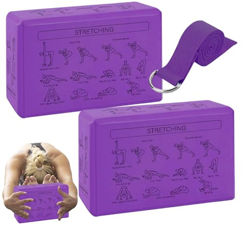 Yogablock av skum | lätt hög densitet 2- set – skum träningsblock pilates-sten | för kvinnor nybörjare meditation träning stretching balans flexibilitet gym