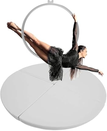 Pole-Dance-matta, rund Aerial Hoop fallskyddsmatta för hemmagymmet – 160 cm Pole-Dance och yogafitness säkerhetsmatta, 3 cm tjock skyddsmatta, perfekt för luftakrobatik och överlevnad