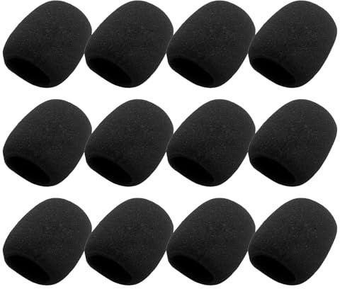 PAMINGONO Protezione Antivento per Microfono in EVA Nera Filtro Anti-Pop per Microfono Wireless Set da 18 Pezzi per Registrazione Vocale Streaming Canto e Studio Professionale
