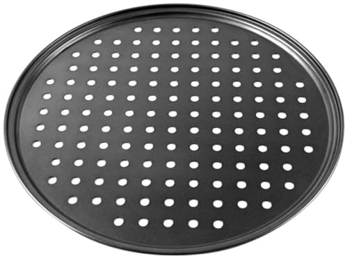 Toyvian Bandeja para Pizza Perforada de Acero al Carbono 26 Cm Antiadherente para Horno Molde para Hornear Pizza y Postres Cocina Doméstica