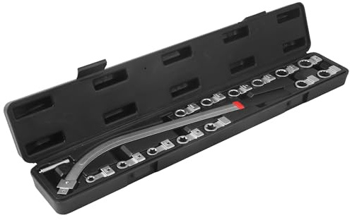 CCLIFE Spannrollen Werkzeug Satz 15tlg E10-E18 12-19 mm | Gebogener Hebel Anti-Rutsch-Griff enge Motorräume CRMO/S45C/40CR Stahl