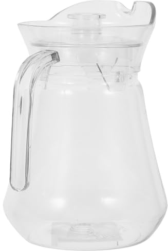 COOPHYA Jarra de Jugo de Acrílico Transparente de 1l Resistente al Calor y Frío con Diseño de Boquilla Vertedora Adecuada para Bebidas Caseras en Fiestas y Picnics