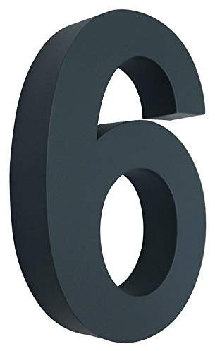 6 Hausnummer 3D anthrazit RAL7016 Edelstahl V2A rostfrei wetterfest Höhe 20cm inkl. Montagematerial erhältlich 0 1 2 3 4 5 6 7 8 9 a b c d