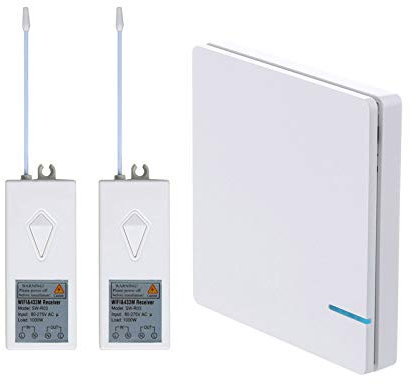 NineLeaf Smart WIFI interrupteur mural Switch téléphone télécommande Lampes et appareils compatibles avec Alexa Google Home fonction de synchronisation sans fil 1 voie commutateur mural 2x écepteur