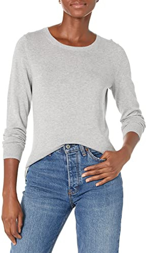 Amazon Essentials Damen Leichter, Langärmeliger Pullover Mit Rundhalsausschnitt (Erhältlich in Übergröße)