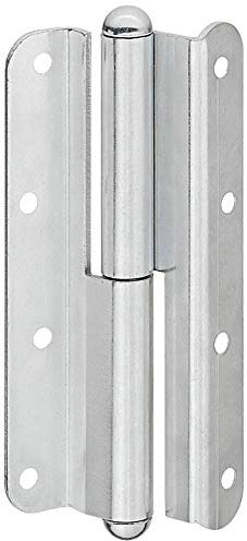 Gedotec Aufschraubband Metall Schwerlast-Scharnier QF 1 für gefälzte Zimmertüren | Anschlag: DIN Links | Türband mit Tragkraft bis 60 kg | MADE IN GERMANY | 1 Stück - Türscharnier für Holz-Innentüren