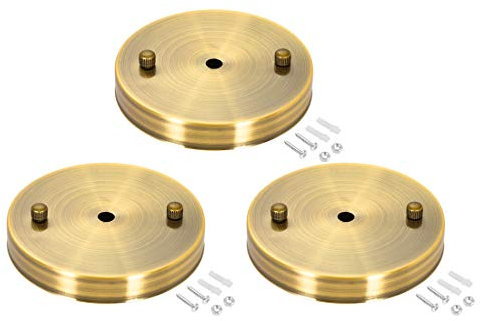 sourcing map Retro Light Canopy Kit Pendant Lighting Ceiling Plate 120mm 4.7Inch Gold Bronze 3Pcs