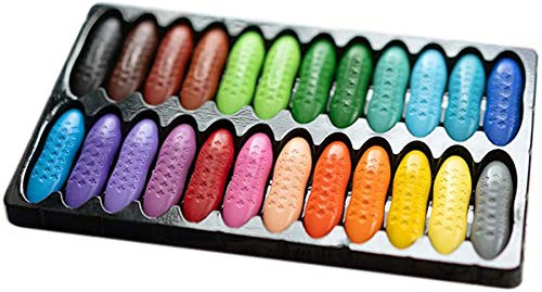 Småbarn vaxkritor, Bprtcra 12/24 färger jordnötspennor småbarn tvättbara säkert handflata handtag färgpennor skolkonst och hantverk ljus färg Tread (typ B)