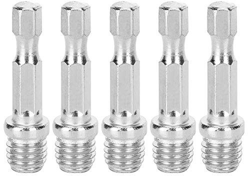 M10 Drill Chuck Adapter, 5Pcs Thread Lock Screw Hex Shank Drill Connecting Rod Adapter Electric Drills Screw Shaft Disk Conversion Stick for Impact Driver