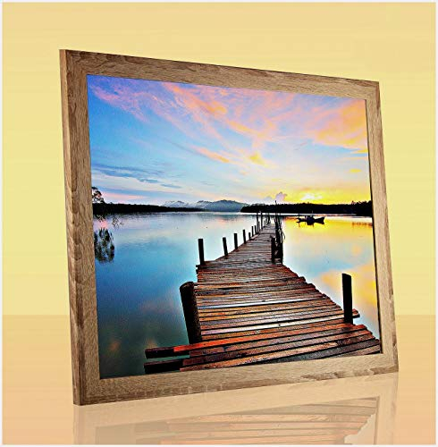 Puzzello Puzzlerahmen Bilderrahmen Posterrahmen 60x90 cm Sonoma Eiche Dekor 90x60 cm mit klarem Kunstglas