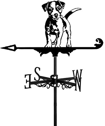 Mercu Wetterhahn Hund Windrichtungsanzeiger Dekoration Eisen Lackiertes Metall Deko Schwarz Windfahne Wetterfahne Fürs Dach Garten