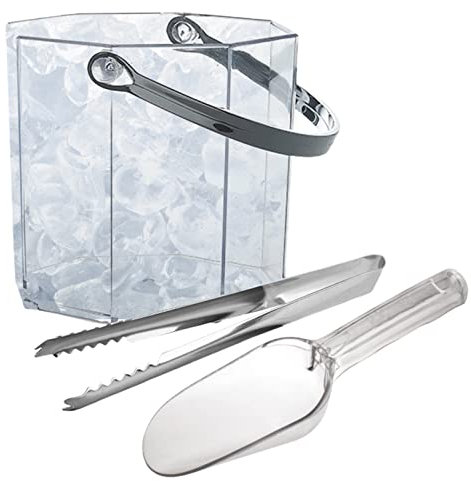 FAMoUsGoods Eiswürfelbehälter/Eiseimer Eiseimer mit Eisclip und Schaufel Weineimer Eisflasche Eimer for Partys Bars Kühlung Champagnerbier Isolierter Eisbehälter