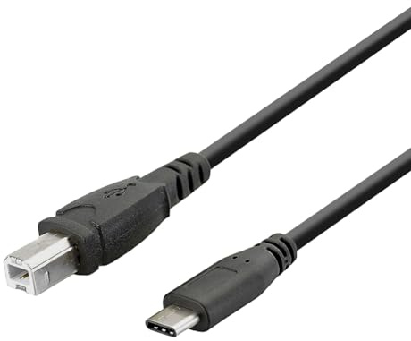 iYueMps USB B to Type C Printer Cable, 2m/6ft USB C Printer Cable, USB C to USB 2.0 Type B Printer Scanner Cable Compatible HP Epson Canon Samsung Lexmark Dell Xerox