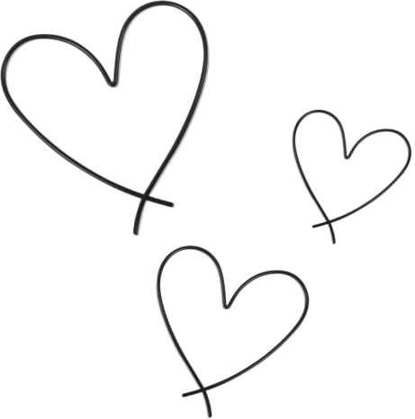 KAISELINNA 3 Pack Large Black Metal Wall Art Heart Metal Wall Decor Wall Sculptures Heart Shaped Wall Sign Black Hanging Ornaments for Bedroom Living Room Decoration