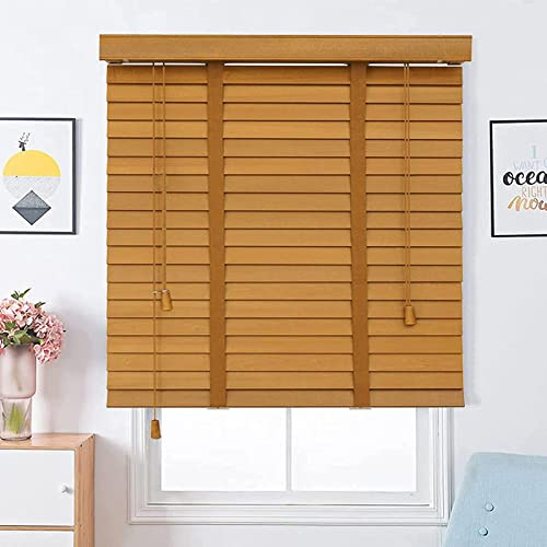 Holzjalousie 50mm Lamellen,Horizontale Jalousien Für Innen Außen,Fensterläden,Sonnenschutz Jalousetten,Verdunkelung/Wärmedämmung Massivholz Jalousette,Sichtschutzvorhänge,W×H-60x200cm/23.5x79in