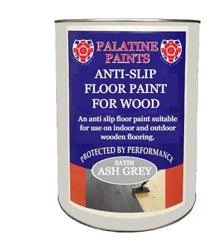 Palatine PaintsProtected By Performance Anti Slip Floor Paint for Wood - Non-slip Satin for Indoor and Outdoor (Black, 2.5 Litre)