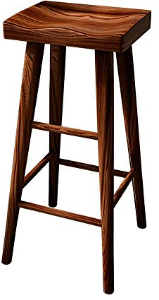 JUNNIU Nordic Style Bar Massivholzstuhl Home Einfacher Esszimmerstuhl mit Fußstütze, Walnussfarbe Haltbarkeit (Größe: 45 cm) Decoration