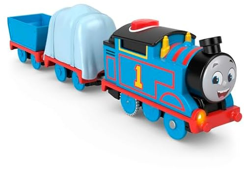 Thomas & Friends Treno giocattolo motorizzato parlante Thomas Engine con suoni frasi e carico per bambini dai 3 anni in su, versione inglese inglese, HWH17