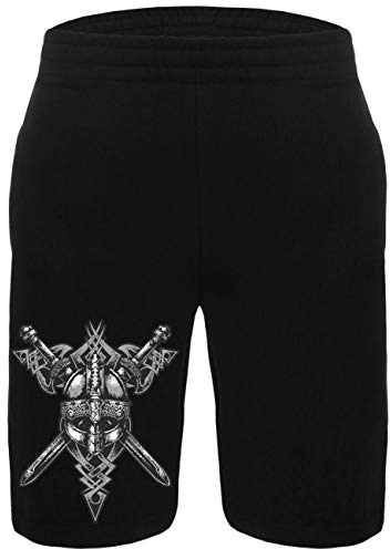 SONS OF ODIN Herren Kurze Hose Shorts Letzte Ausfahrt Walhalla Wikinger Motorrad Motive Biker
