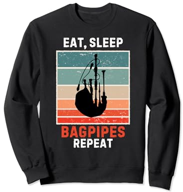 Retro Eat, Sleep Dudelsack Repeat Vintage Grunge Dudelsack Sweatshirt