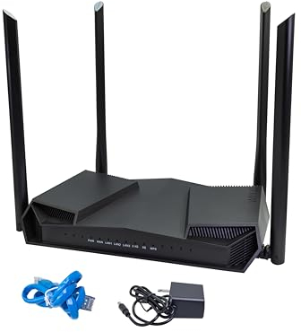 Banana Pi BPI-WiFi 6 Routeur OpenWRT Gigabit VPN 5GE Phy RGMII WPA WPA2 WPA3 (Black Case Bundle)