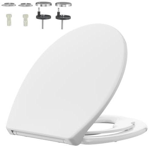Rainsworth Nano Glaze Wc Sitz Mit Kindersitz Form O,Urea Formaldehyd Klodeckel Mit Kindereinsatz,Ergonomisch Gestalteter Antibakterieller Toilettendeckel,Universal Weiße Klobrille