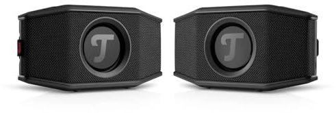 Teufel ROCKSTER GO 2 Stereo Set Bluetooth Speaker - Tragbarer Lautsprecher für draußen, mit Langer Akkulaufzeit (28 h), Wasserdicht IP67, Wireless Musikstreaming, USB Soundcard, Outdoor - Black