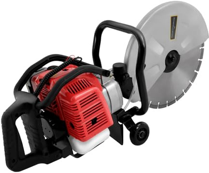 1400w Concrete Cutter Saw,Concrete Wet Saw Cutter,Surrounding Front Handle,Hand Pulled Spring Start,Cutting Cement Blocks, Stones, Asphalt Pavement, Granite-Max Cutting Depth 120mm/4in
