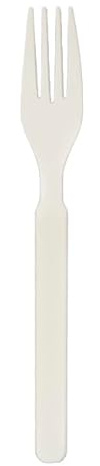 Monouso | 20 Tenedores Reutilizables Durables PP Crema 17,9cm, Cubiertos de Plástico, Tenedores de Plástico, Resistente y Seguro