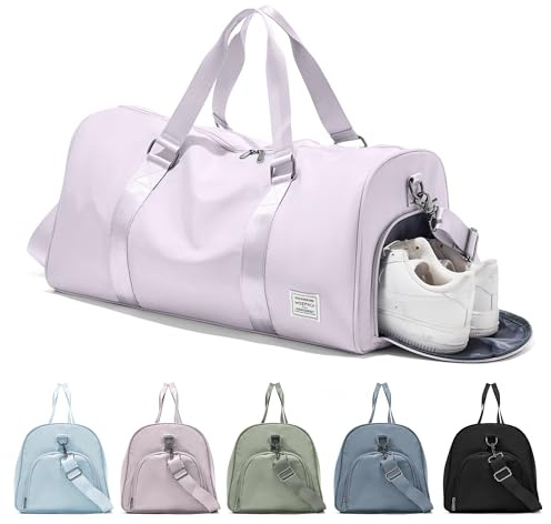 suradar Sporttasche & Reisetasche für Damen und Herren - mit Schuhfach & Nassfach - Tasche für Sport, Fitness & Reisen - Trainingstasche, Gym Bag Hellviolett