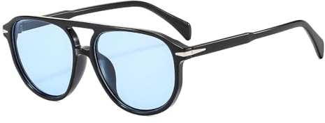 YAMEIZE Stile Retrò Pilota Doppio Ponte - Occhiali da Sole per le Donna Uomo Classic 70 Occhiali da Sole Rotondi Elegante di Guida