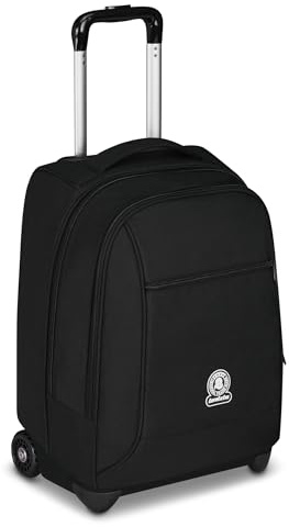 Invicta Trolley Scuola Fisso New Benin Solid, Nero, 2 in 1, Doppio Uso, Trolley e Zaino, Zaino Scuola Viaggio, Ragazzo e Ragazza