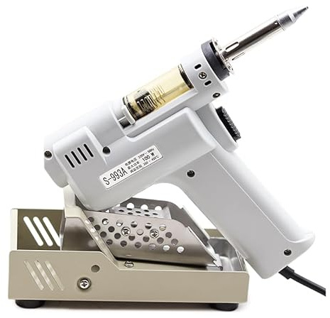 Electric Vacuum Solder Sucker, 220v Tin Suction Pump Desoldering Soldering Iron Handle, Tin Removal Suction Tool Tin Gun Powerful Dual Air Pump Electric Tin Suction Device