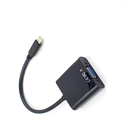 SHINEOFI Adaptador USB Tipo-c Vga Cable Macho Hembra Compatible con Proyectores y Resolución Estable Negro