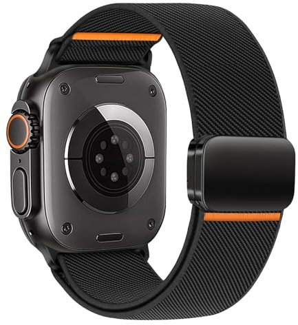 SOLOLUP Stretchy Magnetic Straps for Apple Watch Ultra 3/2 Strap Men Women | 49mm 46mm 45mm 44mm 42mm iWatch Elastic Nylon Loop,Fabric Sport Replacement Band for Apple Watch 11 10 9 8 7 6 5 4 3 SE 3/2