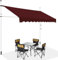HOMASIS Store à Serrage 150/200/250/300/350/400 cm, Protection Solaire réglable en Hauteur sans perçage, auvent avec manivelle, Store banne Manuel à Bras articulé, pour l'extérieur (Rouge, 2m)