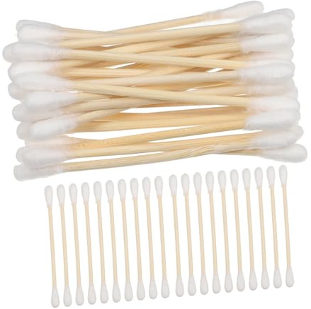 Holibanna 100stücke Langstielige Doppelseitige Wattestäbchen Aus Holz Multifunktionale Reinigungsstäbchen Für Augen-make-up Kosmetik Ohrenpflege Und Mehr Für Präzises Arbeiten Und Unterwegs