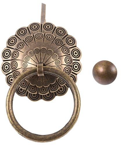 NUOBESTY Battente Di Sicurezza Per Porta d Ingresso in Rame Design Classico Antico Battente Per Porte Domestiche Struttura Solida Ad Anello Decorazione Sostitutiva Per Porte Esterne